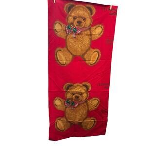 Wamsutta Halllmark A Christmas Gathering Teddy Bear Fabric Panel Cut and Sew 18"
